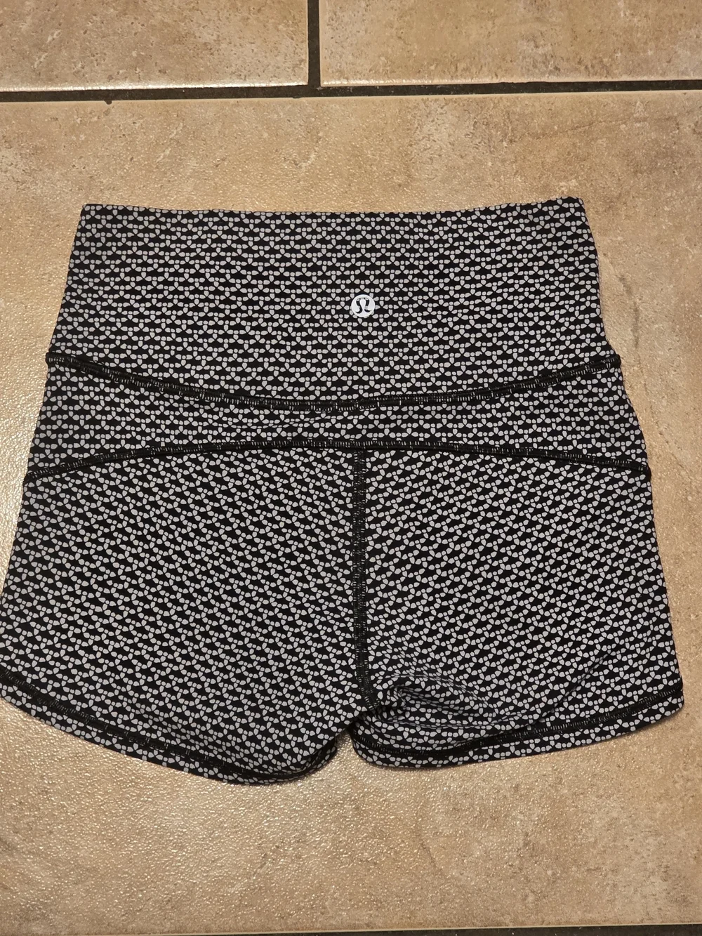 lululemon athletica Black & White Micro-Pattern High-Rise Athletic Shorts